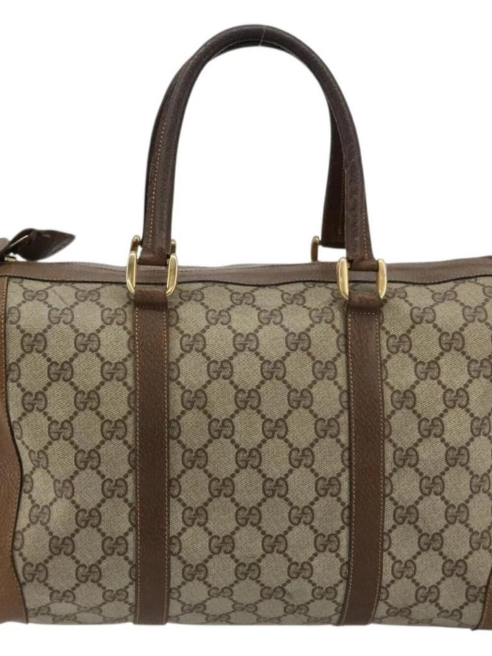 GUCCI GG Supreme Boston Bag PVC Beige Gold Auth 184499 - Picture 2 of 14